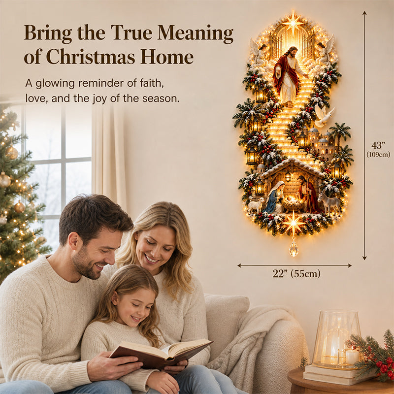 Jesus Light of Heaven Christmas Wall Hanging