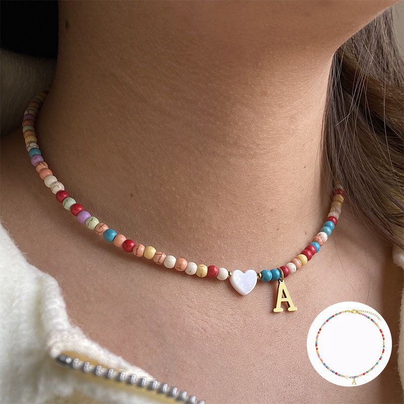 Colorful Beads Initial Choker