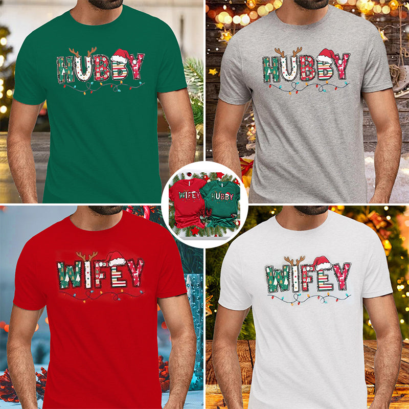 Christmas Letter 3D Print Round Neck Short Sleeve