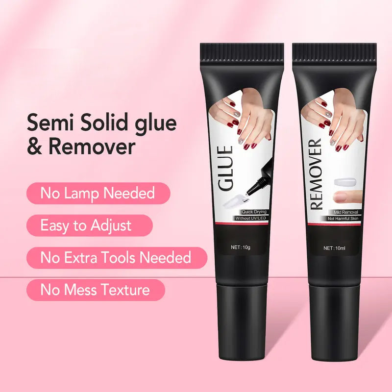 Semi-Solid Nail Glue and Remover Kit