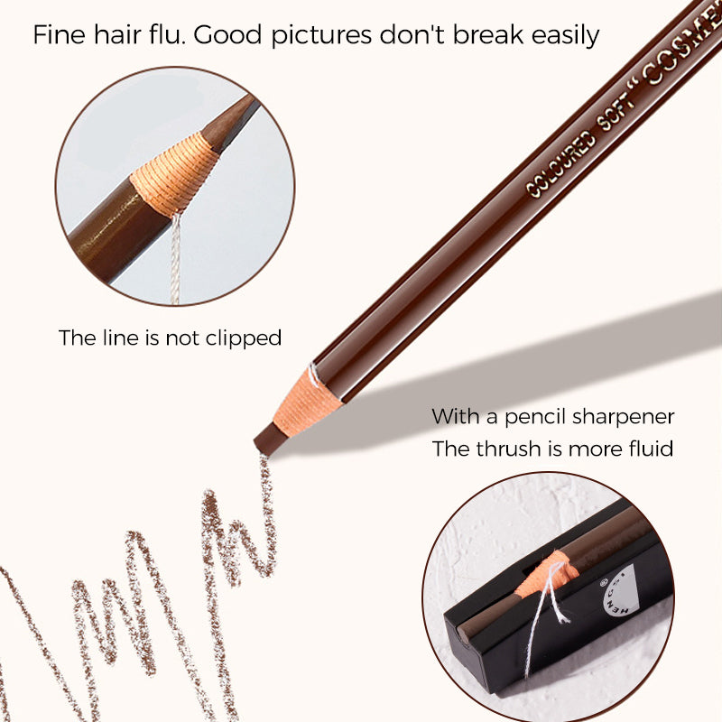 Waterproof Wooden Eyebrow Pencil(12 PCS)