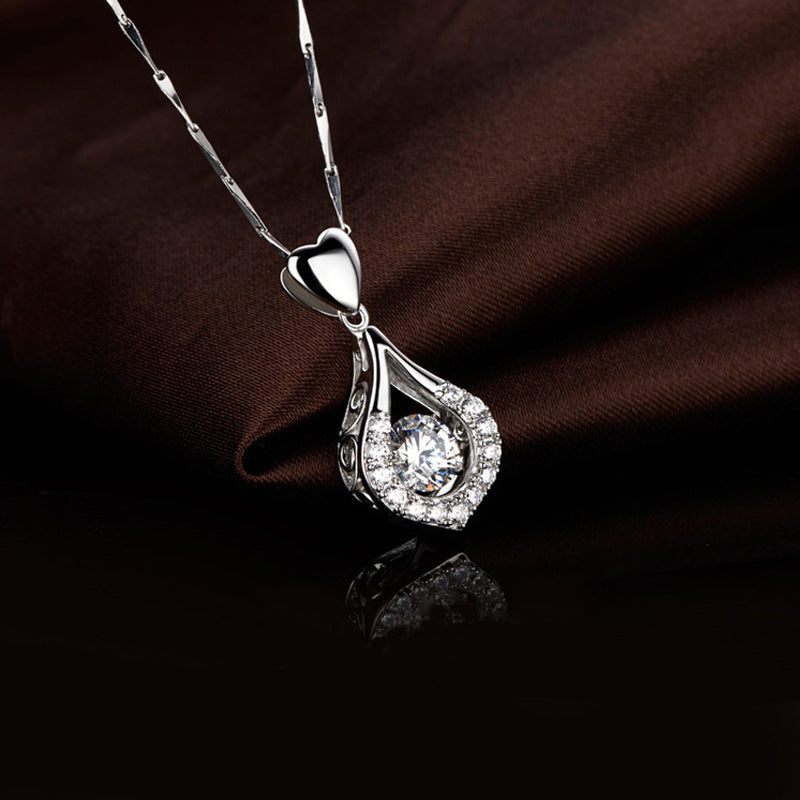 Twinkling Heart Waterdrop Stone Necklace