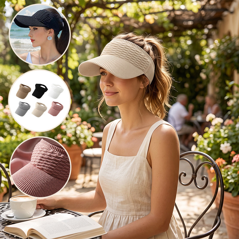Women's Wide Brim Open-Top Sun Visor Hat