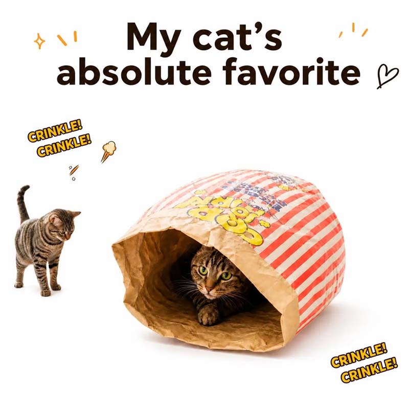 Popcorn Kraft Paper Hide-and-Seek Pet Play Bag