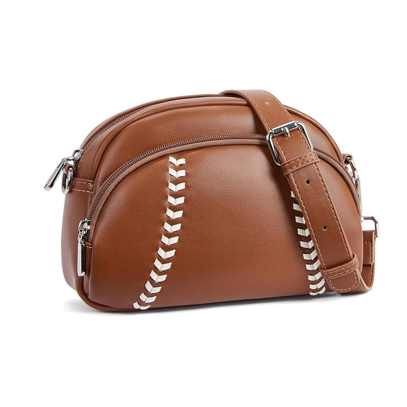 Baseball shaped shoulder bag