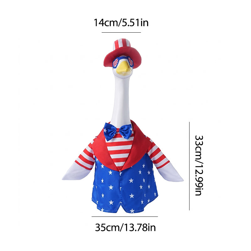 Patriotic Waterproof Porch Goose Raincoat Costume