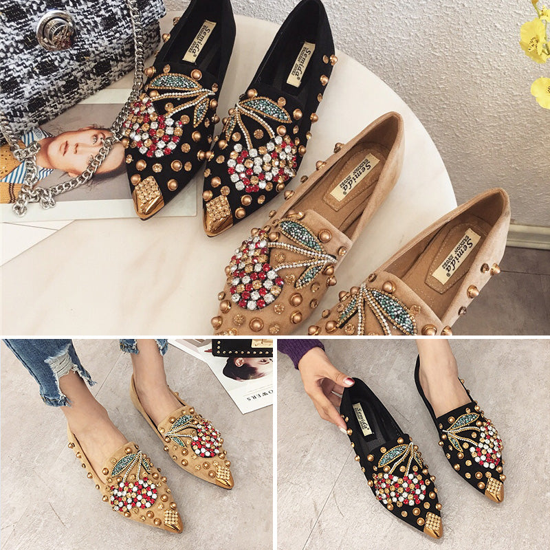 Cherry Rhinestone Stud Shoes