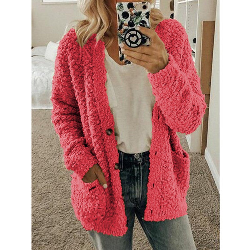Autumn and Winter Plus Size Cardigan Casual Velvet Short Jacket