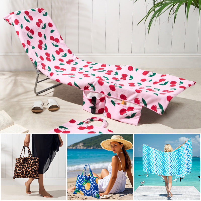 Beach lounge chair cover