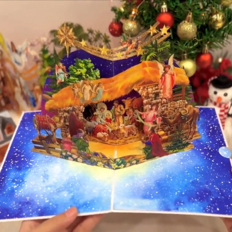 Christmas birth scene greeting card