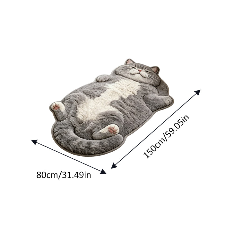 Lazy Cat-Shaped Faux Cashmere Rug