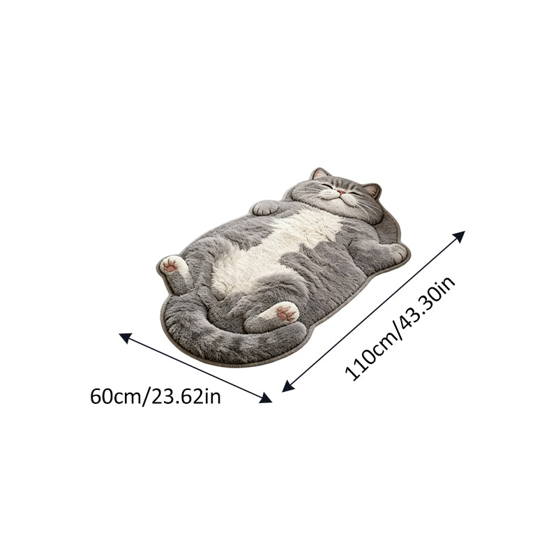 Lazy Cat-Shaped Faux Cashmere Rug