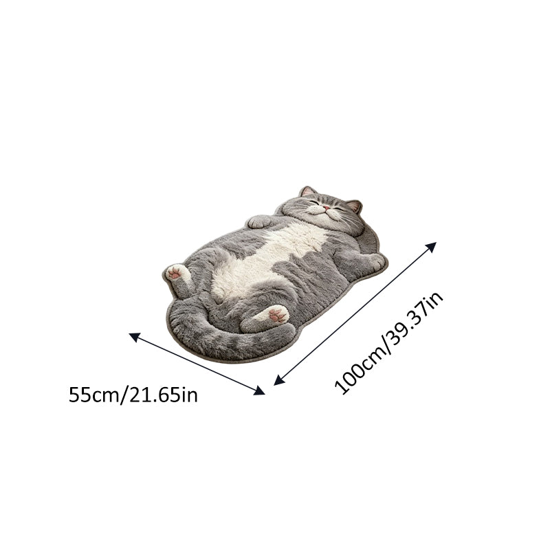 Lazy Cat-Shaped Faux Cashmere Rug