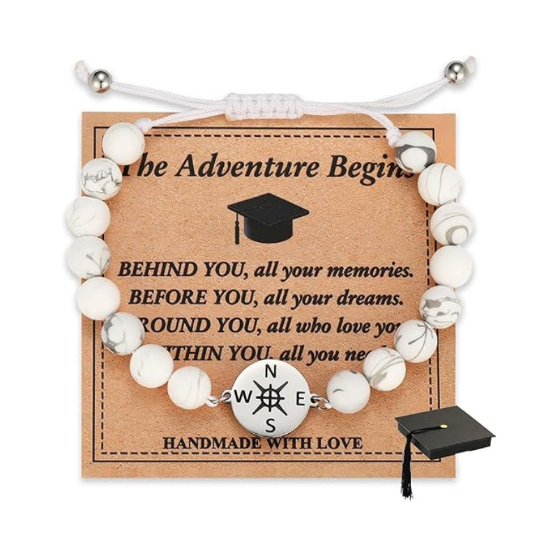 Inspirational compass bracelet graduation gift