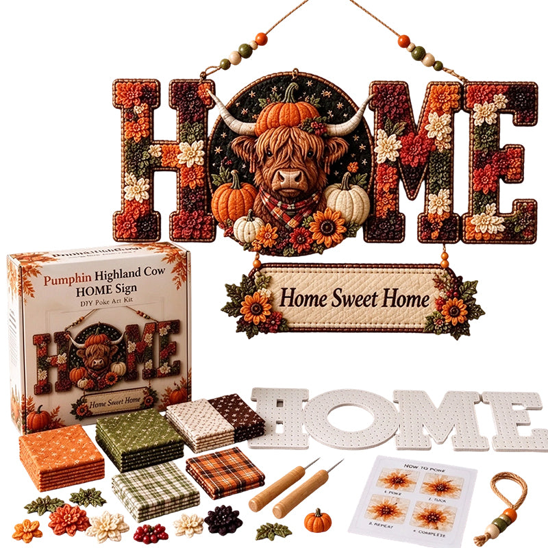 DIY Fabric Poke Art HOME Sign Kit