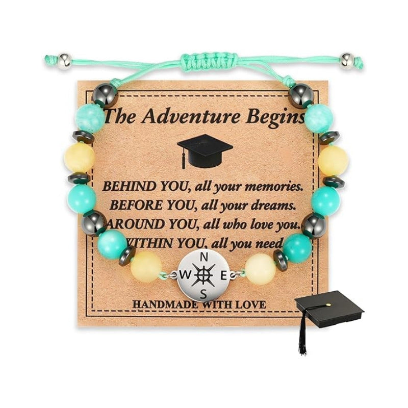 Inspirational compass bracelet graduation gift