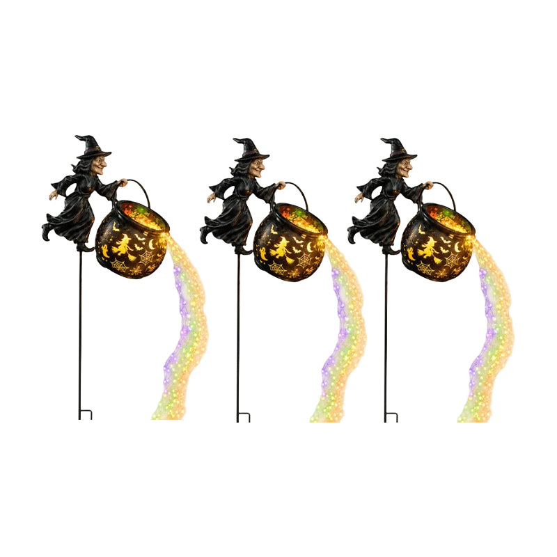 Halloween Witch Cauldron Garden Light