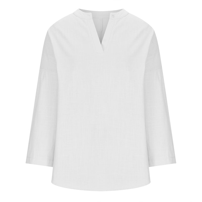 Solid Color Long Sleeve Casual Shirt Blouse