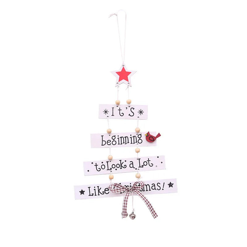 Christmas Tree-shaped Pendant Letters Ornament