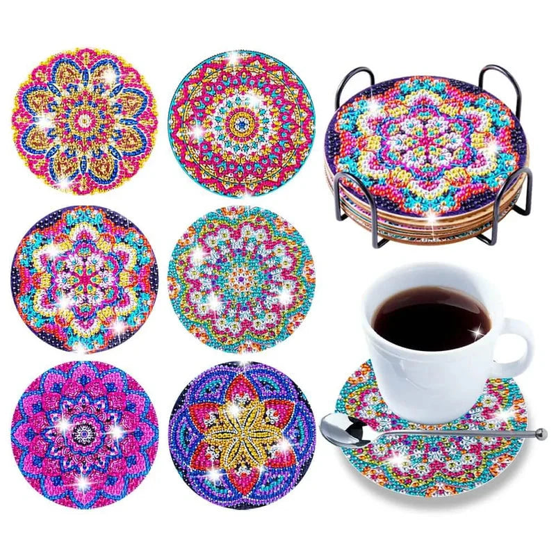 Coaster with diamond painting (Mandala)