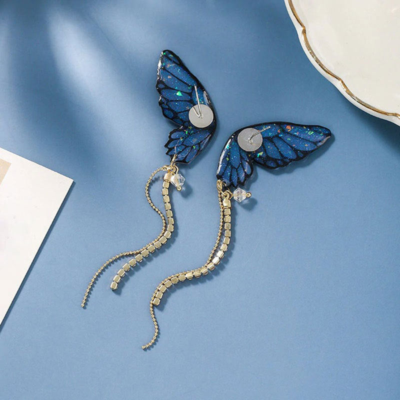 Glittery Butterfly Drop Earrings