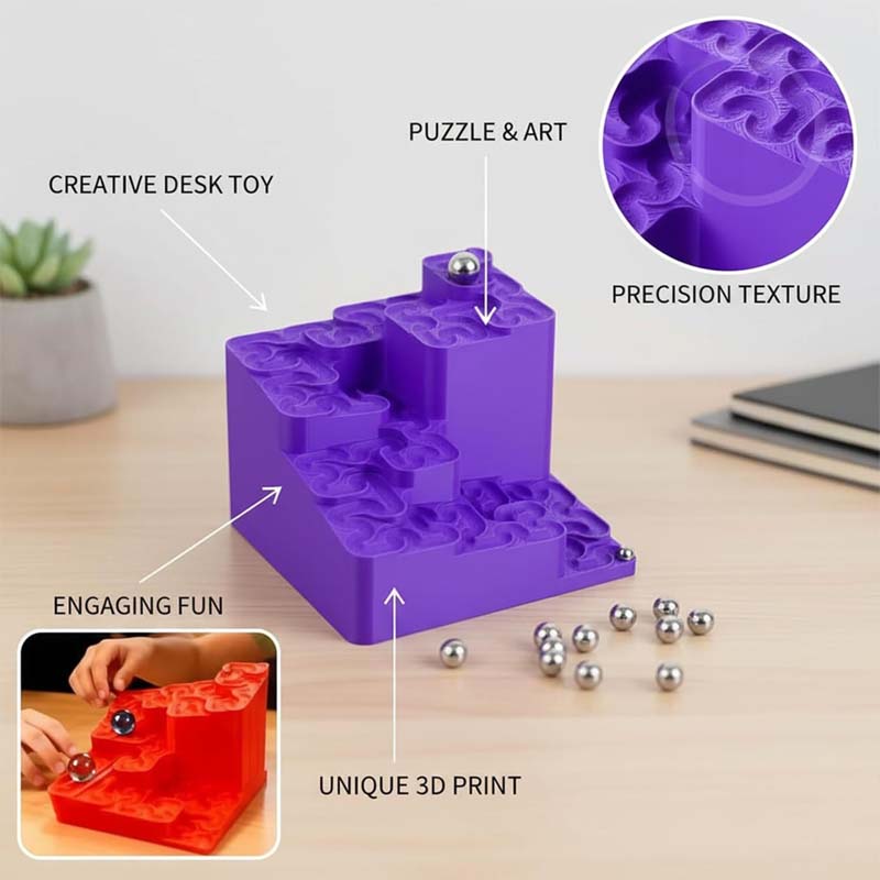 3D Printed Hilbert Curve Marble Run
