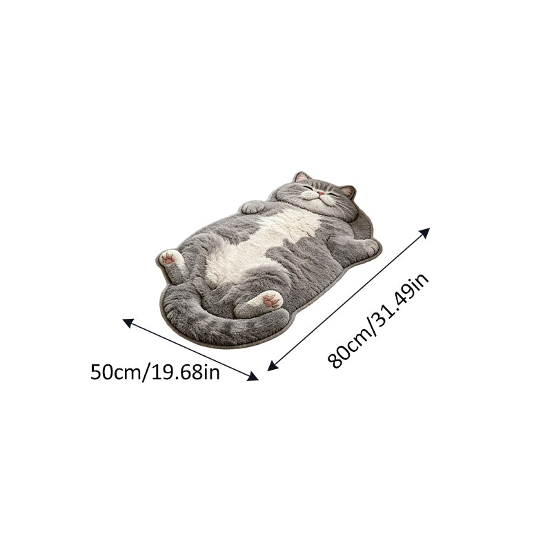 Lazy Cat-Shaped Faux Cashmere Rug