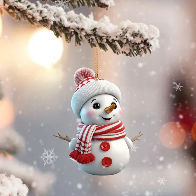 Acrylic Snowman Stacked Christmas Ornaments