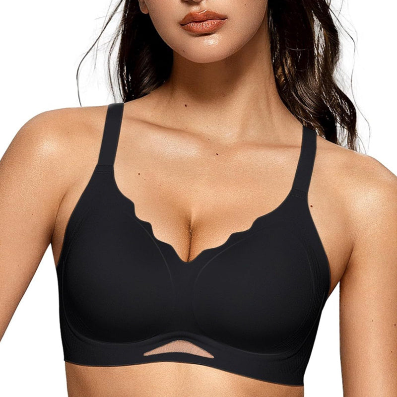 Womens Wireless Bras Scalloped Push Up Bralettes