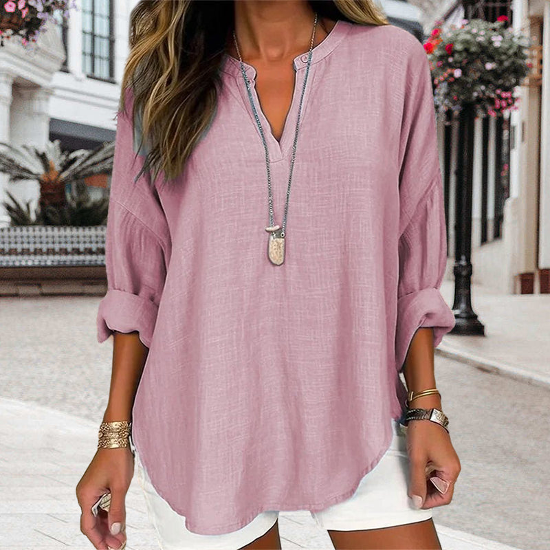 Solid Color Long Sleeve Casual Shirt Blouse