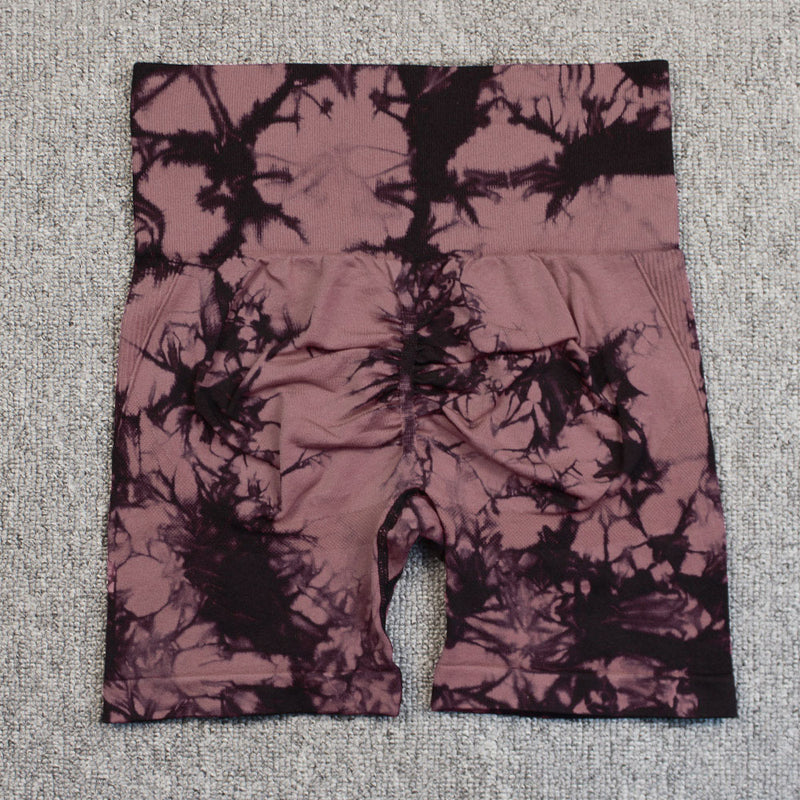 Professional Tie Dye Seamless Yoga Shorts