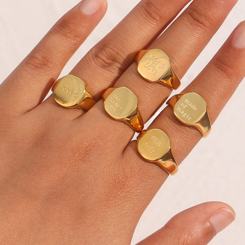 Alphabet Gold Ring