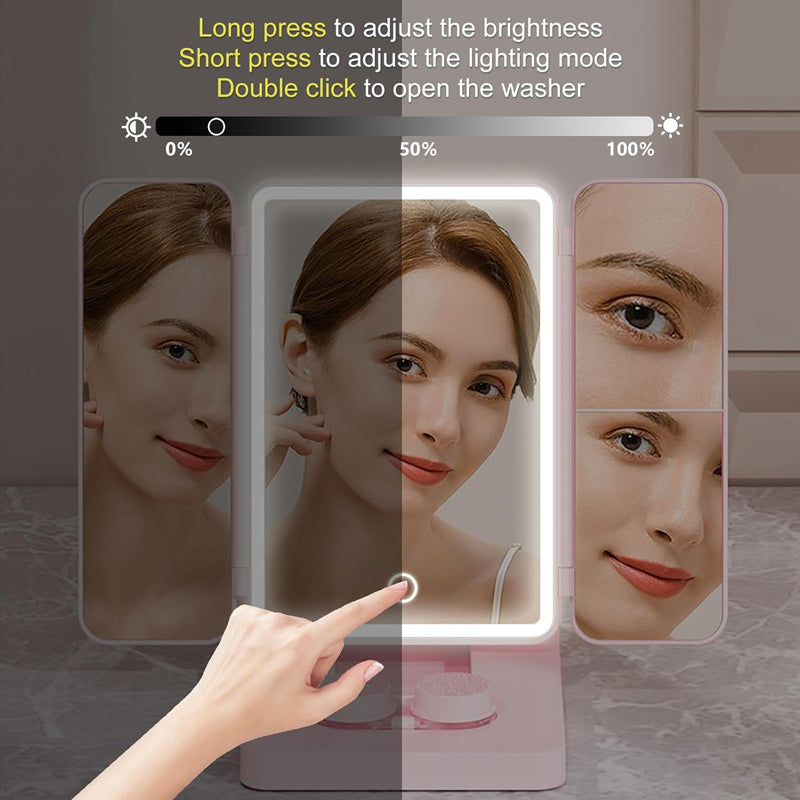 Rechargeable Folding LED Makeup Mirror
