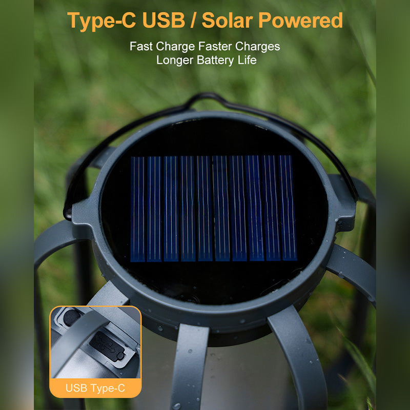 Solar-Powered Camping Light with 4 Light Modes