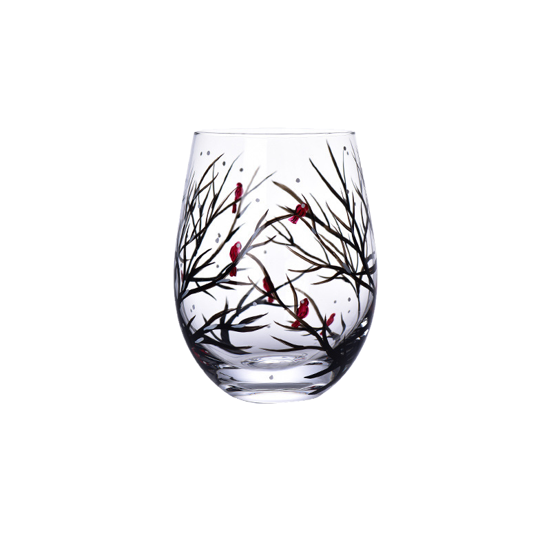 Four Seasons Tree Wine Glasses - Hand Painted Art