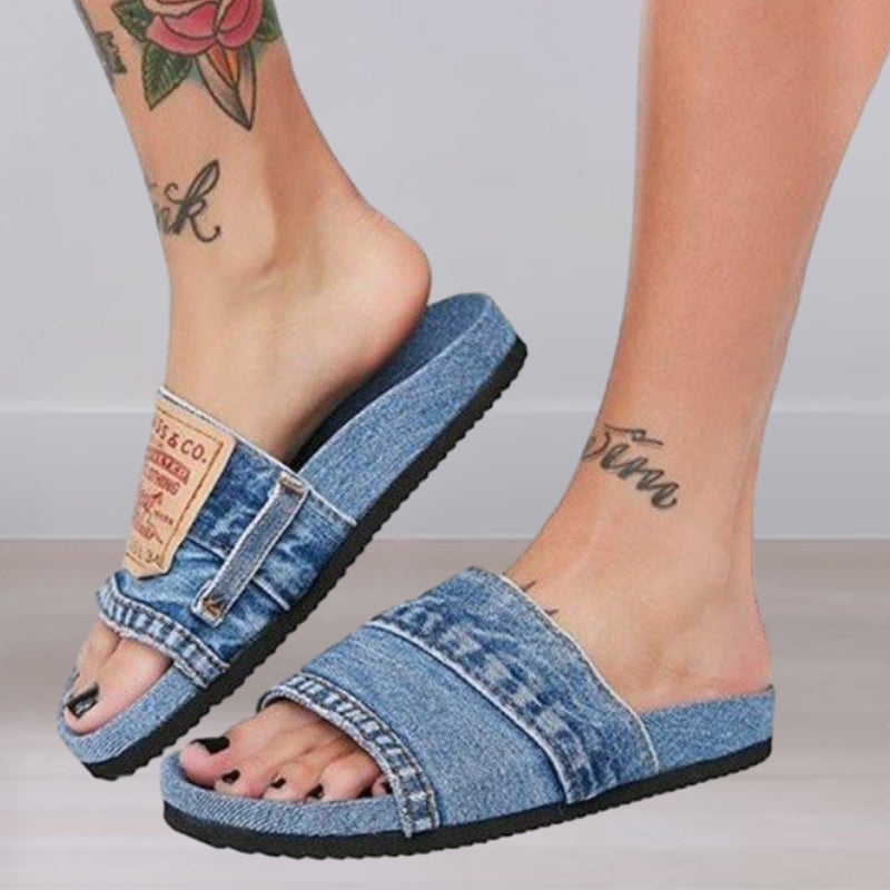 Women's Stylish Denim Slides