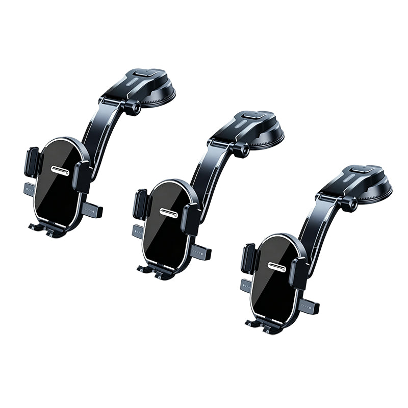 Gravity-linkage suction cup phone holder