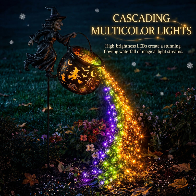 Halloween Witch Cauldron Garden Light