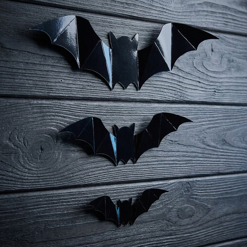 3D Halloween Bat LED Wall Decor Set