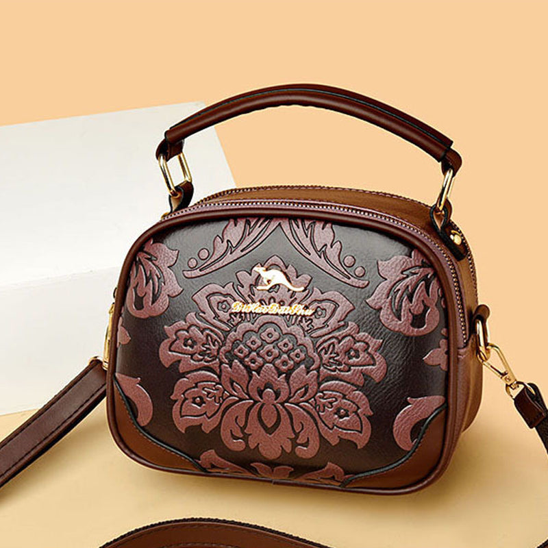 Floral Embossing Handbag For Women