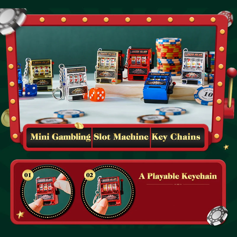Key ring designed in the form of a slot machine