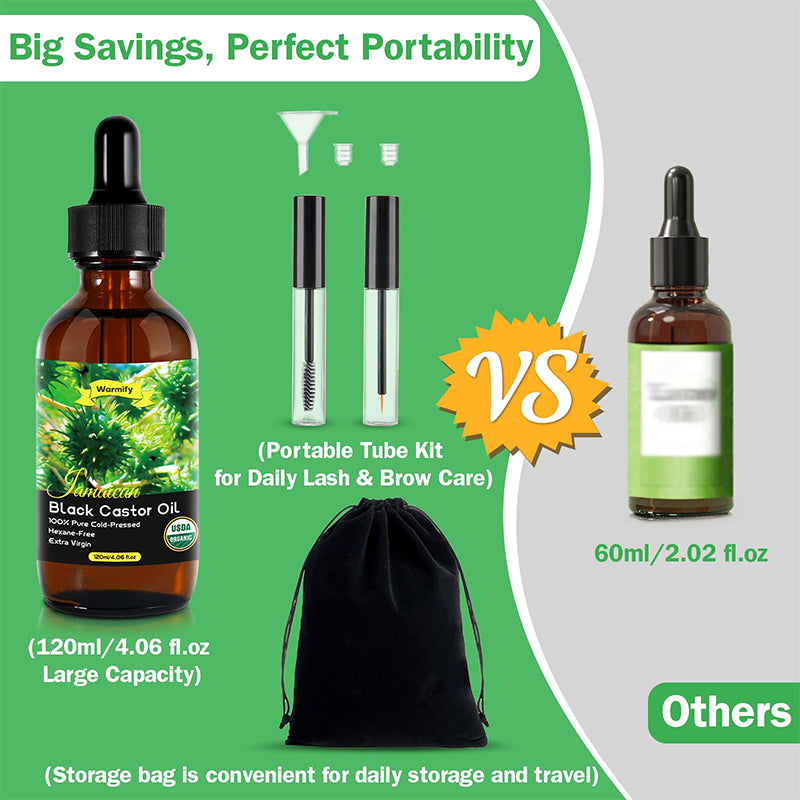 Organic Cold Pressed Black Castor Oil for Hair Growth