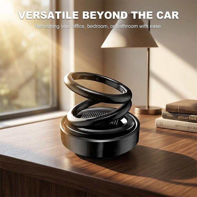 Solar-Powered Dual-Ring Rotating Car Aroma Diffuser