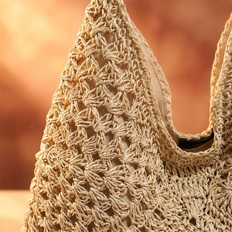 Woven Straw Summer Tote Bag