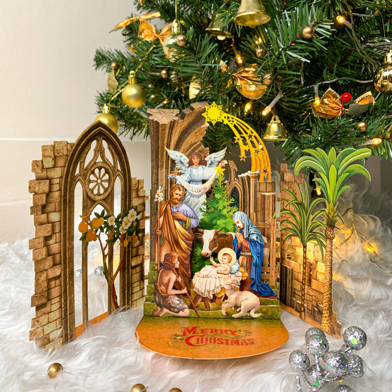 Christmas birth scene greeting card