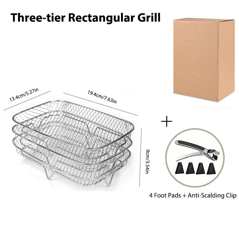 3-Layer Stackable Air Fryer Rack