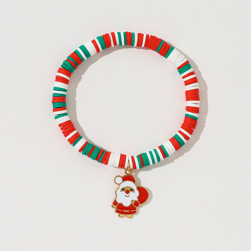 Christmas clay beaded bracelet