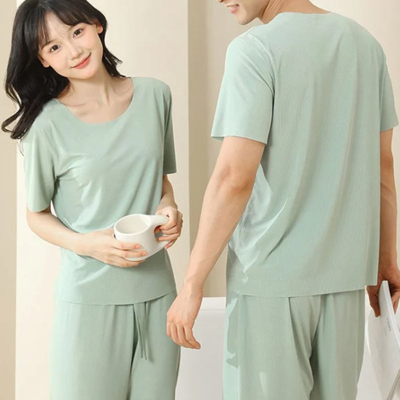 Soft Comfortable Ice Silk Short Sleeve