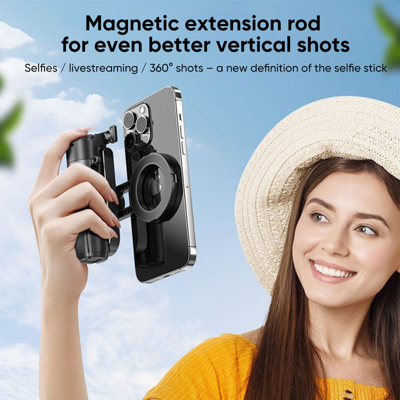 Portable magnetic selfie stick