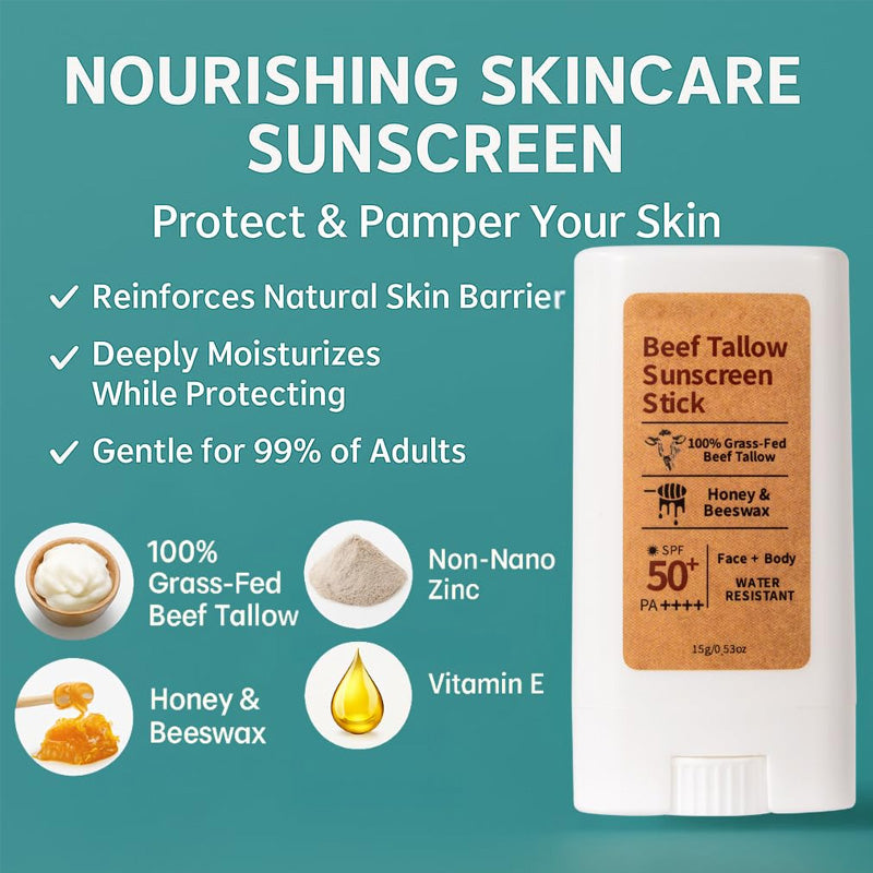 Beef Tallow Sunscreen Organic Stick